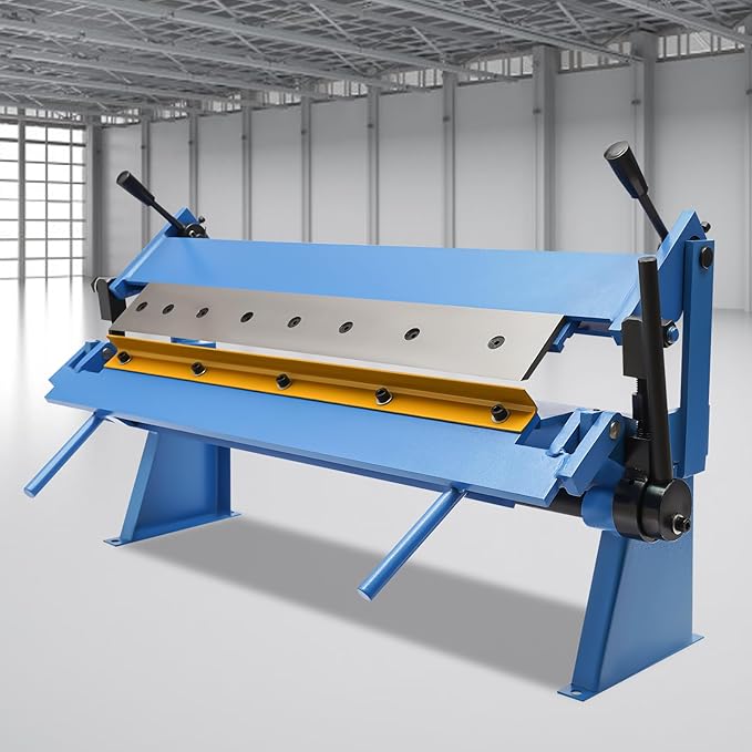 24" Pan and Box Brake Sheet Metal Precision, Industrial Box Metal Brake, 0-135° Sheet Metal Bending Brake Industrial Precision Pan Metal Hand Brake Desktop for Copper Plate, Aluminum Plate