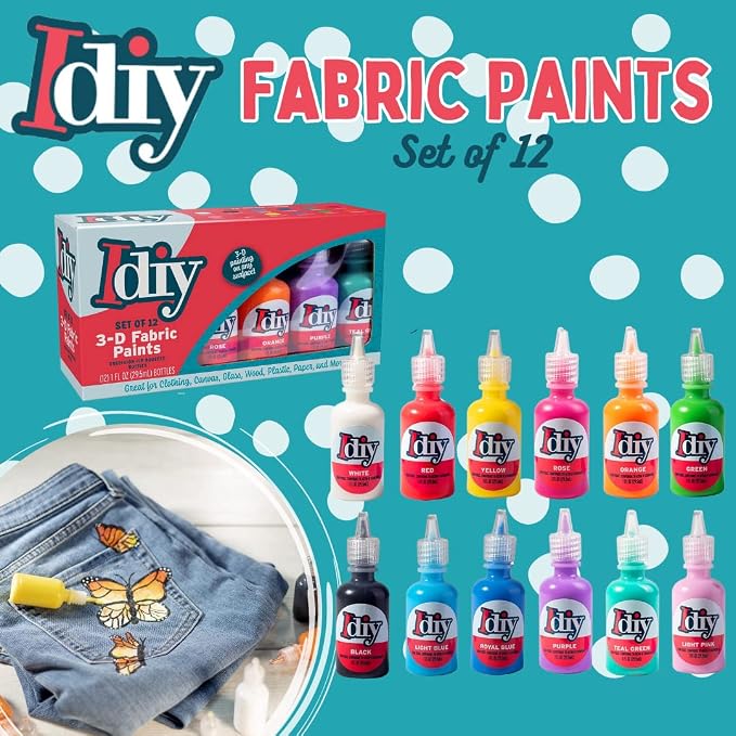 Multicolored Fabric Paint Set - Image 2