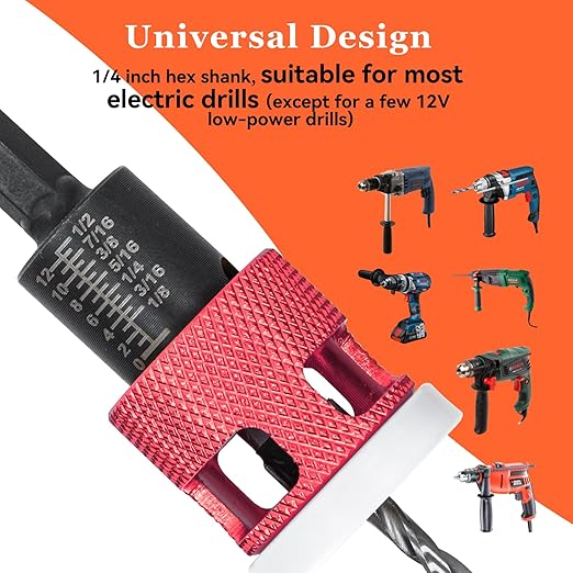 5 Pcs Hex Shank Countersink Drill Bit Set with Low Friction Depth Stop, 1/8" 9/64" 5/32" Drill+3/8” 82° Counter-Bore,11/64" 3/16" Drill+ 1/2" 82° Counter Bore,HSS M2 Tapered Bits