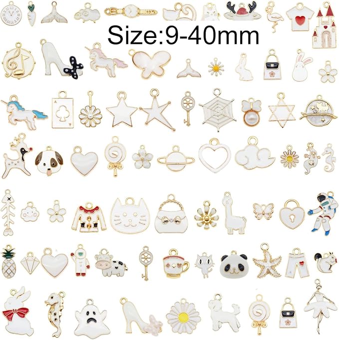 30pcs Mixed Enamel Charms Pendants - Image 2