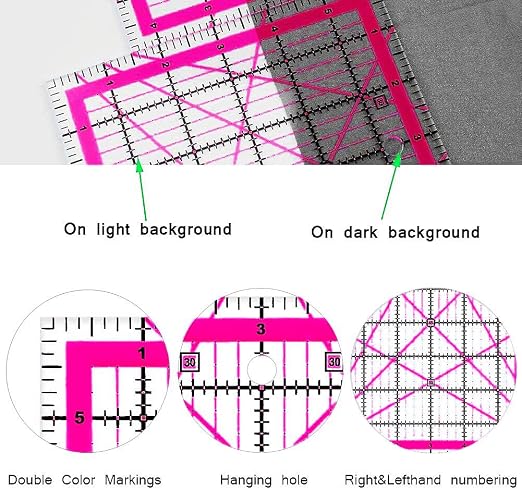 10 Quilting Rulers Square, Quilting Square Ruler Set Quilting Templates - Image 4