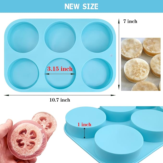 Sakolla 4oz Round Silicone Soap Molds, 3.15'' Cylindrical Soap Molds - Image 2