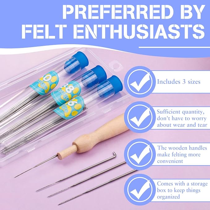 Yizzvb 30 PCS Needle Felting Needles, 3 Sizes Wool Felting Needles, Needle - Image 4