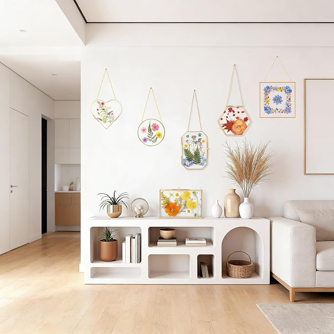 Pressed Flower Frames, Wall Hanging Double Glass Picture Frames - Image 7