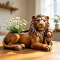 Lion and Cub Flower Pot Silicone Resin Molds, Animal DIY Making Decor Art Crafts by beefox