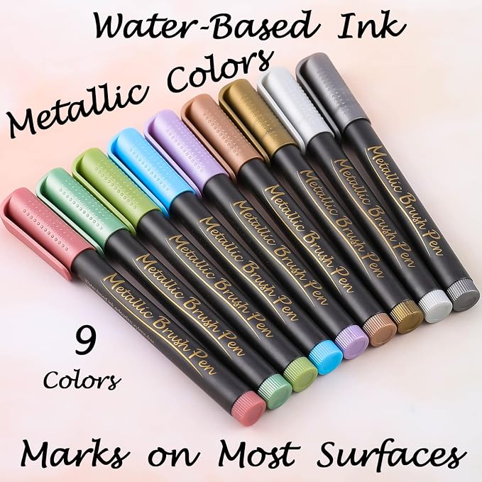 Dyvicl Metallic Brush Marker Pens - Image 2