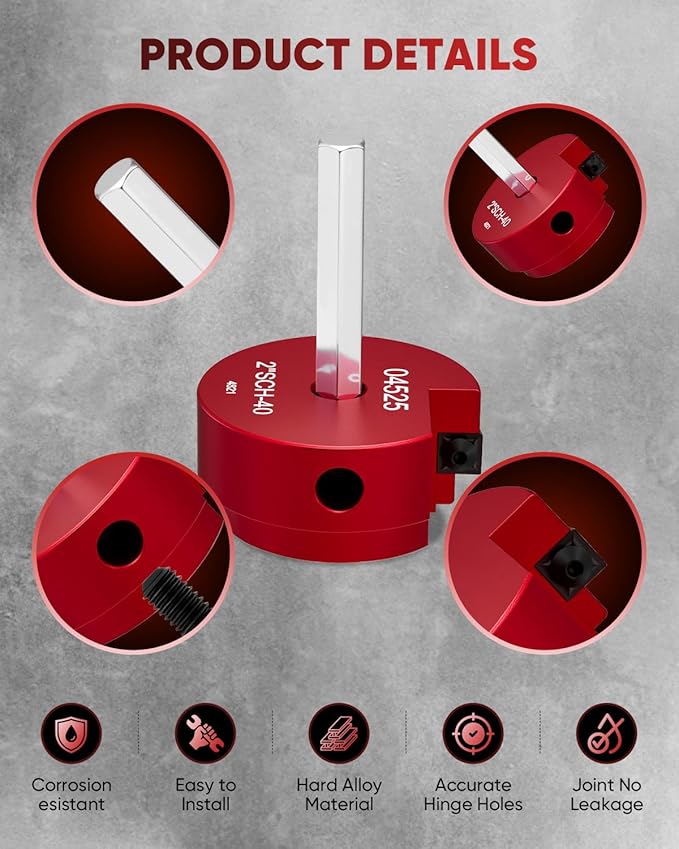 Saker PVC Pipe Reamer Kit, PVC Fitting Saver with 2inch Head, For SCH40, ABS Pipe,CPVC Perfect for Plumbing Repairs, Fits Standard 1/2" Drill