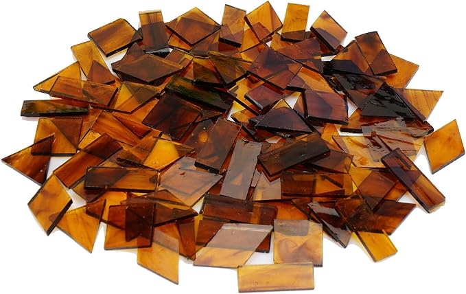 200g Transparent Mosaic Glass Tiles, Large Cathedral Stained Glass Tiles - Image 2