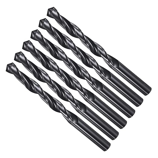 Drill Bit, 11mm Cutting Diameter, 4241 HSS Nitriding Black 118° Cutting Angle Versatile Jobber Bits - (Applications: for Drilling Plastic Wood Soft Metal), 6-Pieces