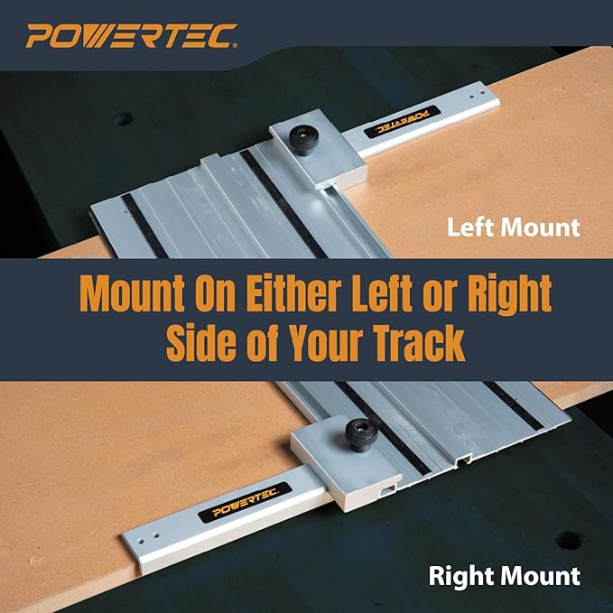 POWERTEC Track Saw Guide Rail Square, 90° Right Angle Guide Rail Protractor, Adjustable Square Guide Compatible with Festool,Makita,Milwaukee, Ridgid,Kreg (71962)