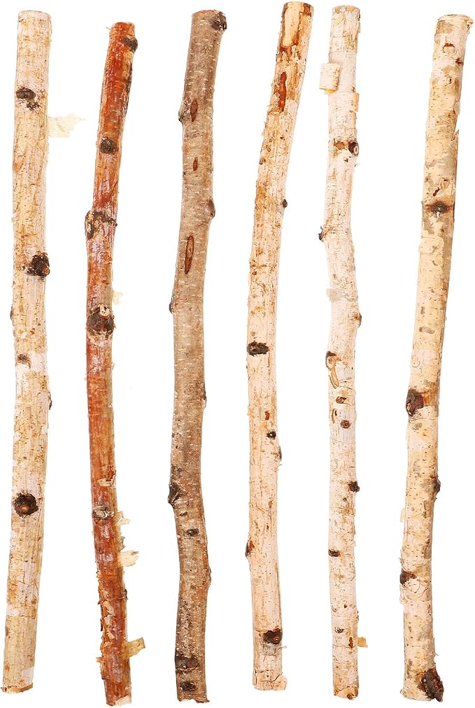 Natural Birch Wood Sticks 15.75 Inch Craft Sticks by DIYEAH