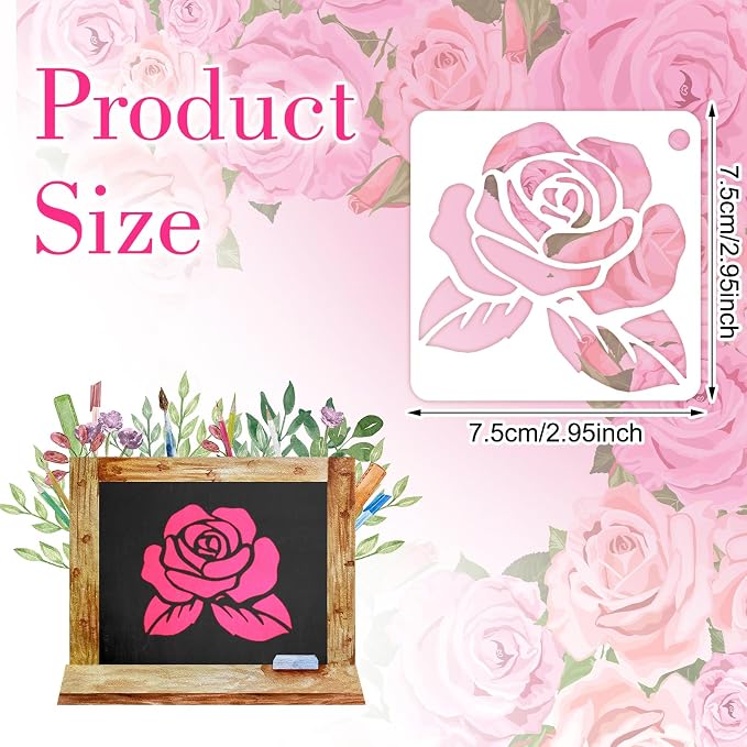 Ymapinc 20 Pcs 2.95 Inch Flower Stencils - Image 2