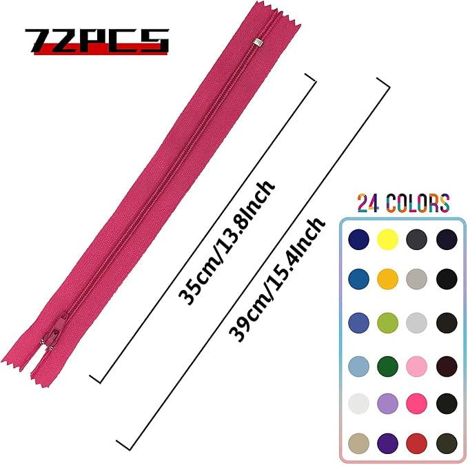 Zipper, DOITEM 48 pcs 14 inch Zippers - Image 3