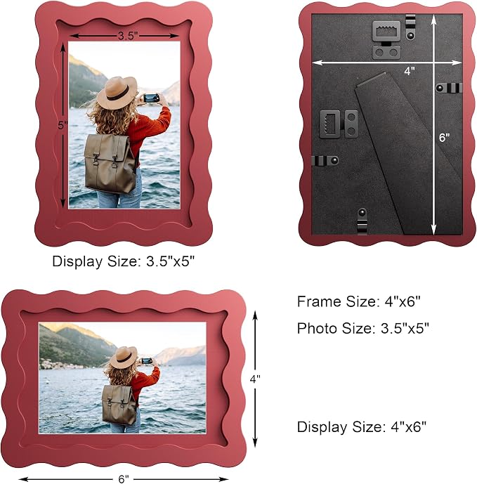 4x6 Wavy Picture Frame With Mat - Image 3