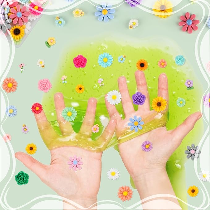 120pcs Mini Resin Flowers for Crafts, Cute Small Tiny Flatback Resin Flower | - Image 4