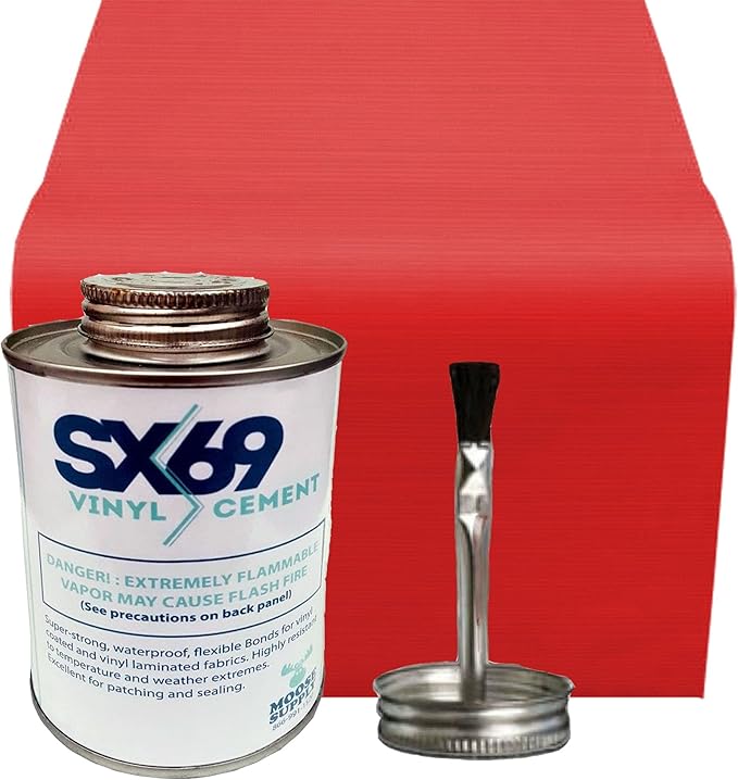SX 69 Vinyl Repair Kit | Inflatable Bounce House Repair Kit | Includes 8 Ounce Adhesive and Vinyl Roll | for Flexible, Waterproof Repairs of Tears, Punctures, and Holes