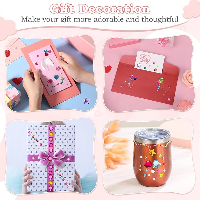 Lezmarket 3500 Pcs Gems for Kids Crafts, 10 Sheets Self Adhesive Jewels Stickers - Image 5