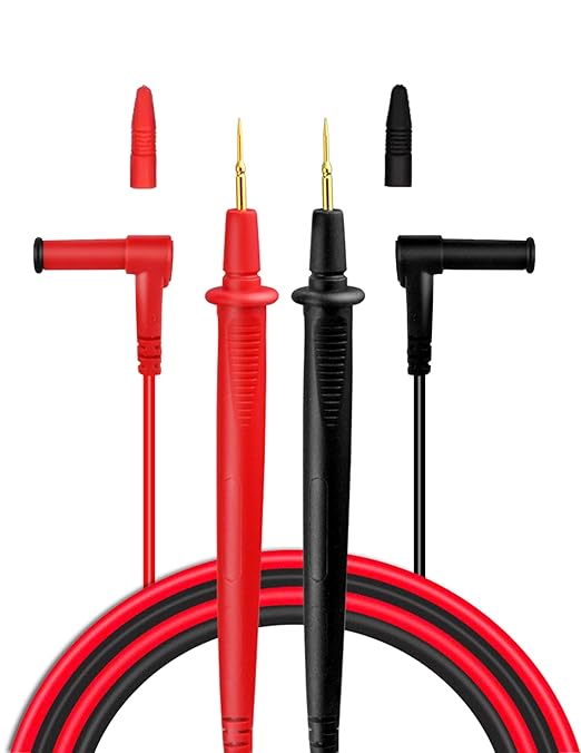 ZIBOO ZB-X20 Ultra-Sharp Test Leads Multimeter Meter Tester Needle Point 35” Test Probe Lead 1000V 20A Compatible with FLUKE/Amprobe/Extech/Hioki/SANWA/Klein Tools/Digital Multimeters