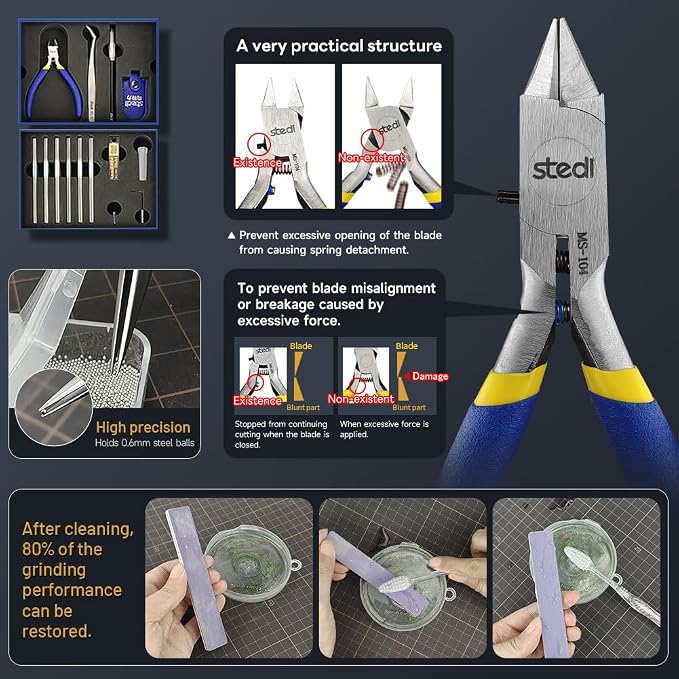 stedi Model Tools Kit for Beginners 14 PCS, Modeler Professional Basic Tools - Image 2