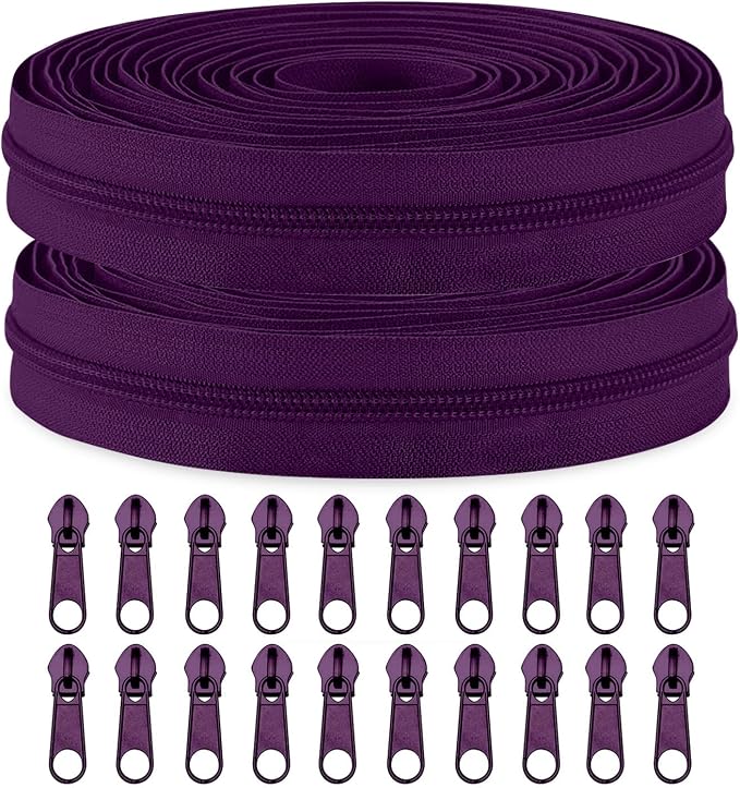 Sawoake 10 Yards Bulk Zipper, DIY Sewing Replacement by Zipper