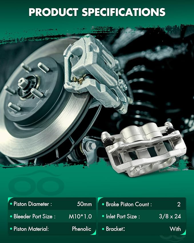 SCITOO 18B4995 Front Left Disc Brake Caliper w/Bracket Fit For Ford For Explorer 2006-2010,For Ford For Explorer Sport Trac 2007-2010,For Mercury For Mountaineer 2006-2010, Single Piston