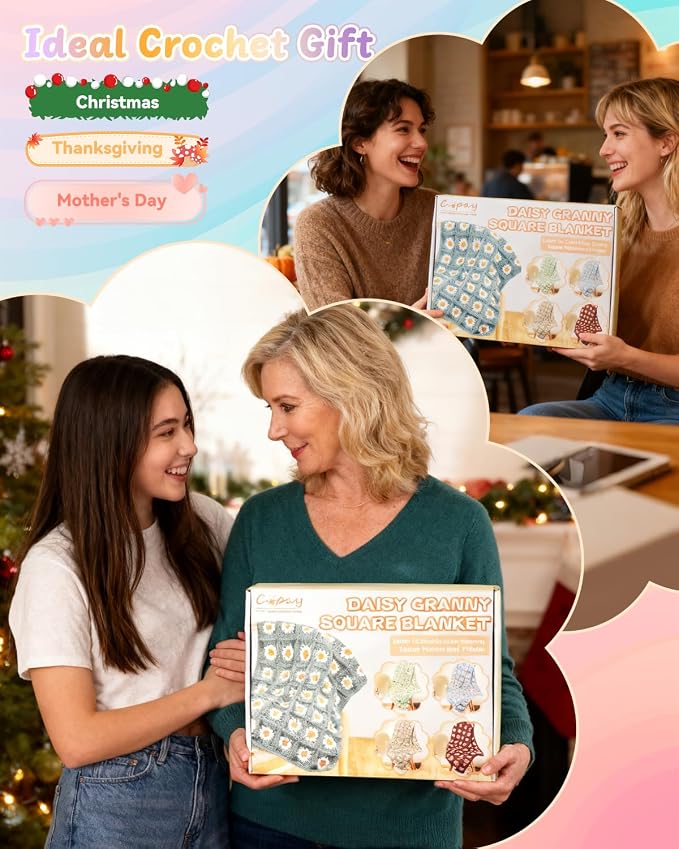 Coopay Crochet Kit for Beginners, Crochet Starter Kit for Blanket, Granny - Image 8