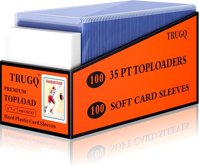 200 Card Sleeves Top Loads for Cards, Toploaders Hard Plastic for Trading Game by TRUGQCardGuardians