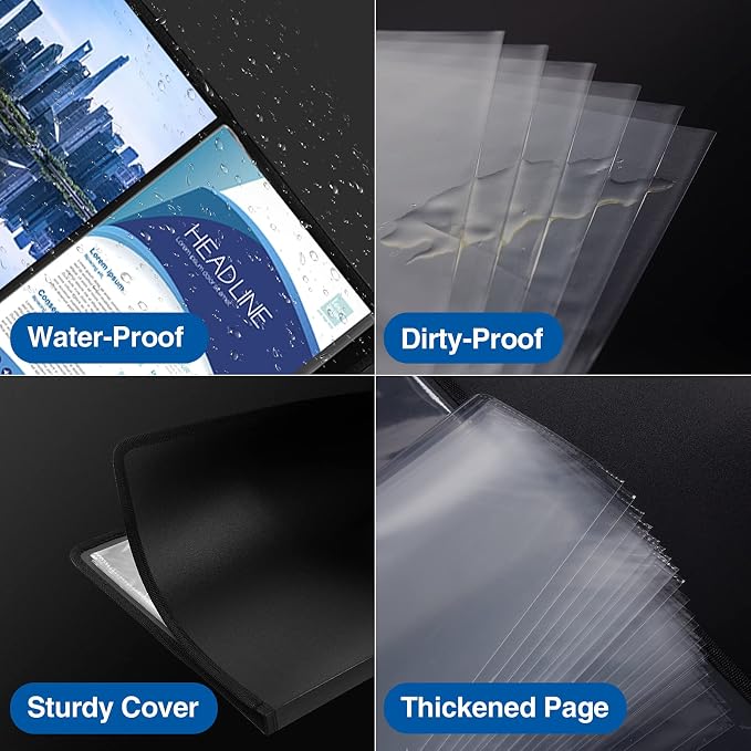 Sooez 30-Pocket Binder with Plastic Sleeves 8.5x11, Heavy Duty Art Portfolio - Image 6