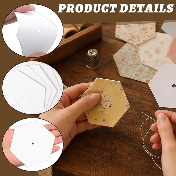 200 PCS Paper Piecing 2", Hexagon Quilting Templates - Image 3