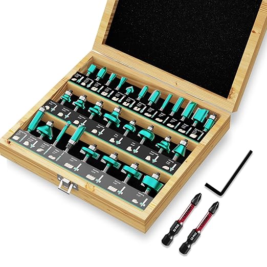 CSOOM 30PCS Router Bits Set - 1/4Inch Shank with Professional Woodworking Tools for Precision Carving and Versatile Applications