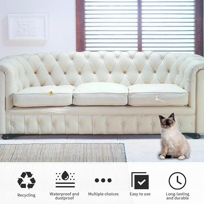Leather Repair Patch Leather Repair Tape Self-Adhesive Cuttable Vinyl Leather Repair Kit for Couch Sofa Car Seat Furniture Cabinets Chair (Beige, 17.3 X 78.7 inch)
