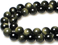 MJDCB Rare Collection Natural Stone Beads Gold Obsidian Round Loose Beads by MJDCB