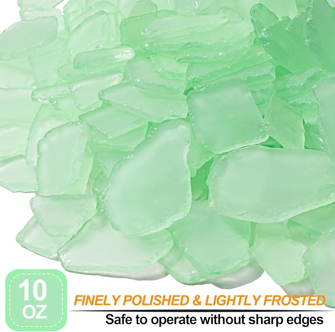Keedolla Tumbled Sea Glass for Crafts - 10 OZ Flat Frosted Seaglass Pieces for - Image 2