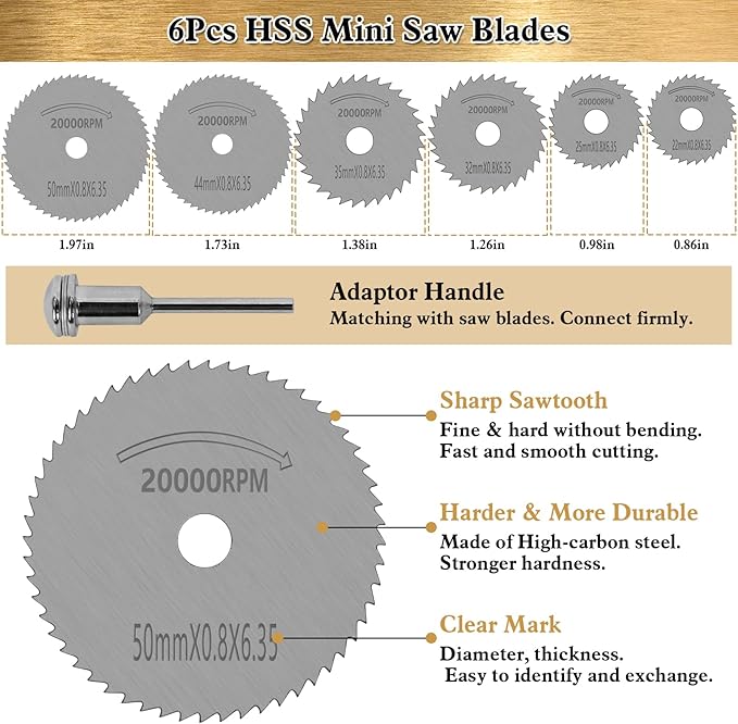 LAMPTOP 47 Pcs Woodworking Tools and Accessories, Including Countersink Drill Bit Set, Wood Plug Cutter, Step Drill Bit, Saw Blades, Drill Stop Bit Set, Long Twist Drill Bit, L-Wrench, Center Punch