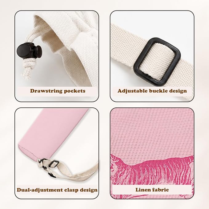 Preppy Pink Tiger Mahjong Mat Bag - Image 3