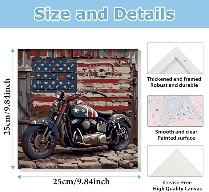 hkejoi Framed Paint by Number American Flag - Image 3
