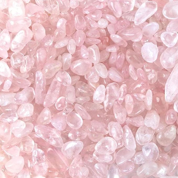 JOHOUSE Rose Quartz Crystals, 1lb Pink Crushed Rose Quartz Chips Bulk Tumbled by JOHOUSE