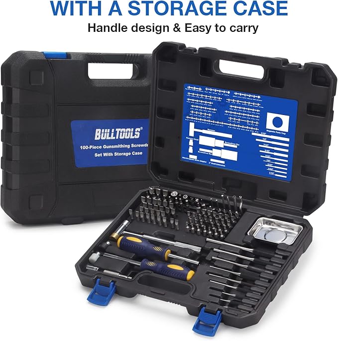 BULLTOOLS Precision Screwdriver Set, 100-Piece Torque Screwdriver Engineering Repair Kit, Roll Pin Punch Set with Magnetic Screwdriver Handle and Storage Case for Maintenance
