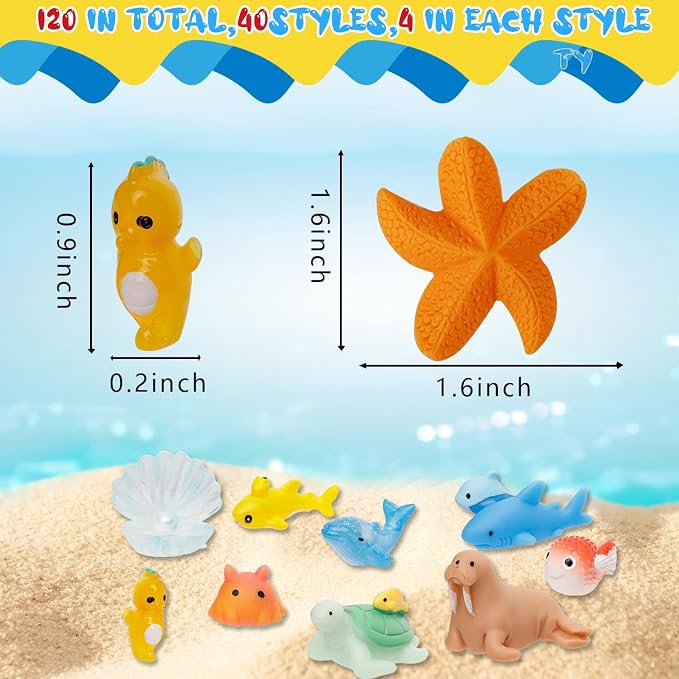 44 Pcs Mini Ocean Resin Animals 44 Styles Resin Animals Figurines Bulk - Image 2