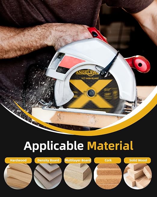 ANGELSWORD 10 Inch Table Saw Blade/Miter Saw Blade for Fine Finish Wood Cutting, 60T, 2 Pack