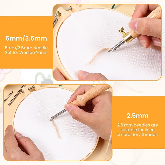 5Pcs Punch Needle Tool Adjustable Embroidery Needle Tool Kit - Image 3