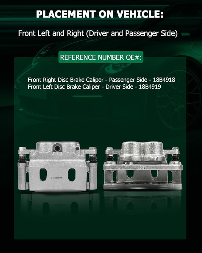SCITOO Front Left+Right Brake Calipers With Bracket 18B4919 18B4918 Compatible For Cadillac 2008-2016 For Chevrolet 2007-2017 For GMC 2007-2017