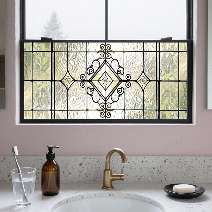 IVN Window Film Geometric Stained Glass Decorative Window Privacy Film | Window by IVN