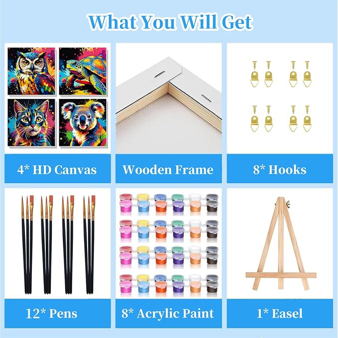 4 Pack Paint by Numbers Kit for Kids - Image 6