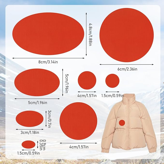 Down Jacket Repair Patches - Highly Effective Repair of Nylon Fabric, Waterproof Self-Adhesive Repair Patch for Down Jackets, Tents, Raincoats, Outdoor Equipment