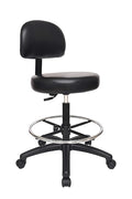 Chair Master Adjustable Chair/Stool for Exam Rooms, Labs, Doctor and Dentist Offices. Easy to Clean! 24"-34" Seat Height. 18" Foot Ring (Tall Bench Height, Black)