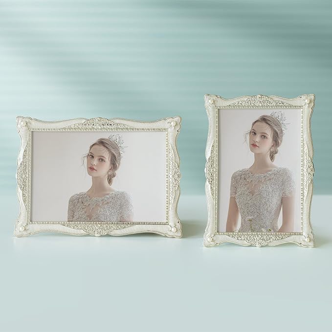 DIKAR 4x6 Vintage Picture Frames, Retro Silver Baroque Photo Frame - Image 4