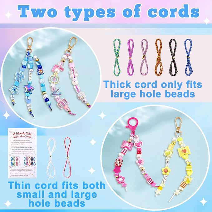 TOHONGADON 1227 PCS Beaded Keychain Making Kit - Image 6