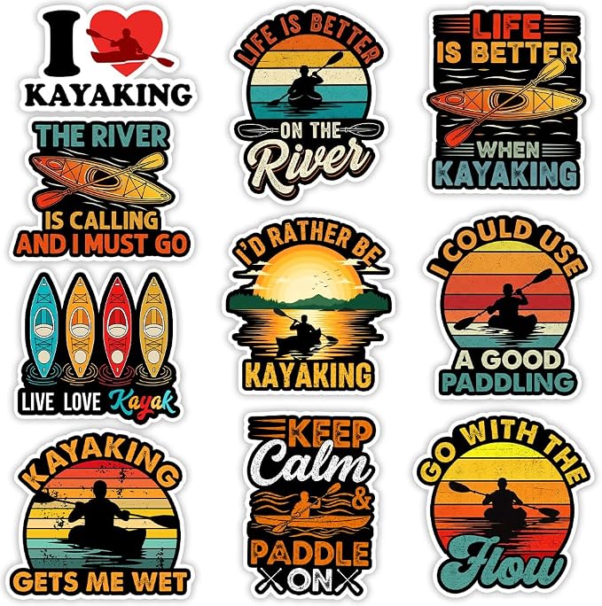 MAIANEY Kayaking Sticker Pack – Funny Vinyl Stickers by Maianey