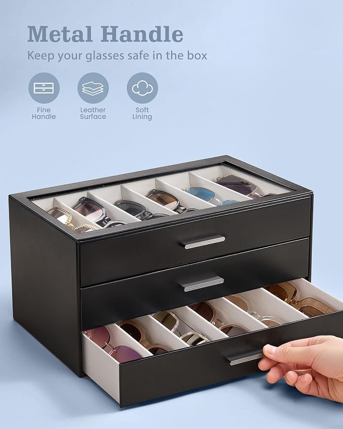 Lolalet Sunglasses Storage Box for Women, Eyewear Eye Glass Organizer - Image 4